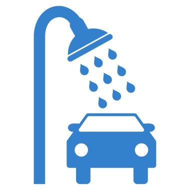 Araba duş düz vektör simgesi