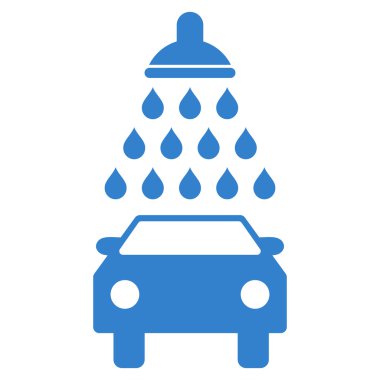 Araba duş düz vektör simgesi