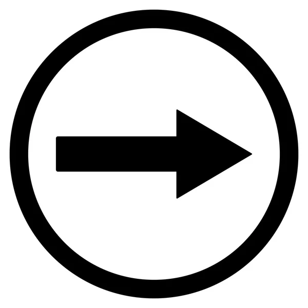 Right Rounded Arrow Flat Vector Symbol — Stok Vektör