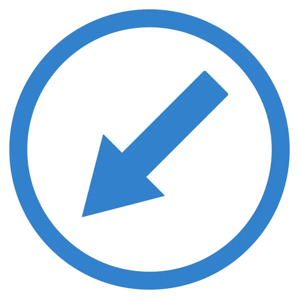 Down-Left Rounded Arrow Flat Vector Symbol — 图库矢量图片