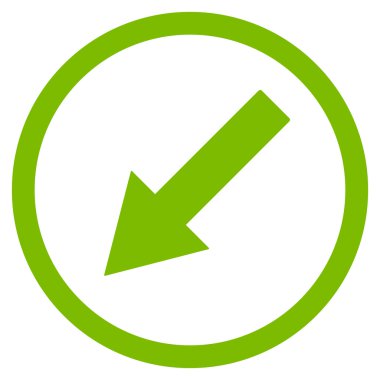 Down-Left Rounded Arrow Flat Vector Symbol