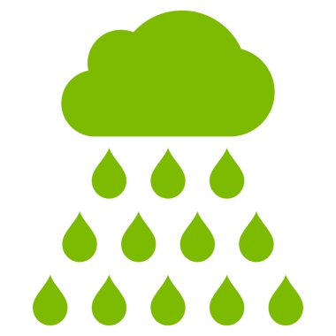 Yağmur bulutu düz vektör simgesi