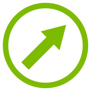 Up-Right Rounded Arrow Flat Vector Symbol