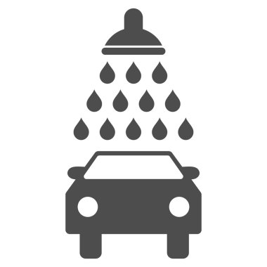 Araba duş düz vektör simgesi