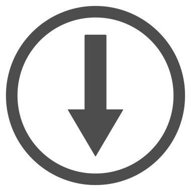 Down Rownded Arrow Flat Vector Symbol