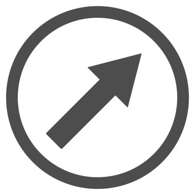 Up-Right Rounded Arrow Flat Vector Symbol