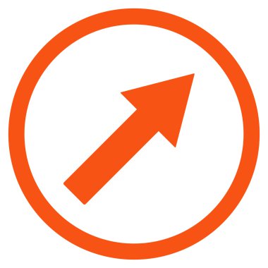 Up-Right Rounded Arrow Flat Vector Symbol