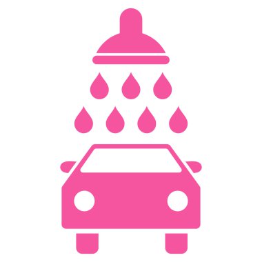 Araba duş düz vektör simgesi