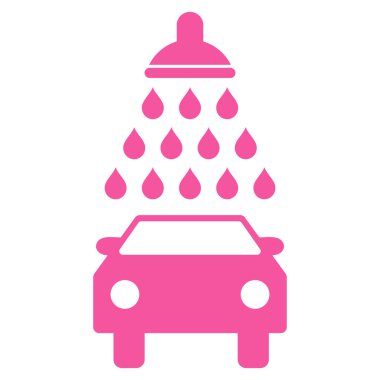 Araba duş düz vektör simgesi