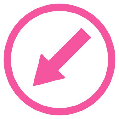 Down-Left Rounded Arrow Flat Vector Symbol