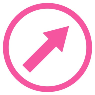 Up-Right Rounded Arrow Flat Vector Symbol