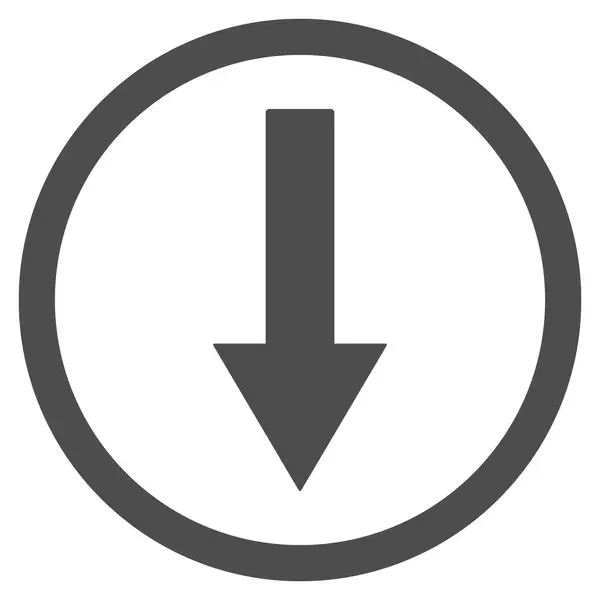 Down Rownded Arrow Flat Vector Symbol — Wektor stockowy