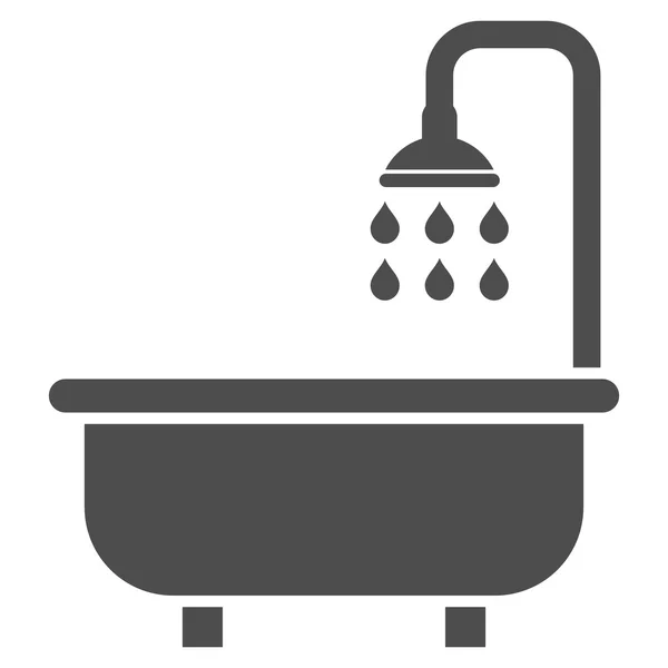 Shower Bath Flat Vector Symbol — Stock Vector