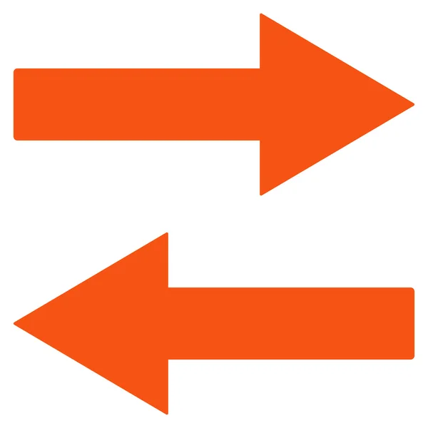 Flechas de giro horizontales Símbolo vectorial plano — Vector de stock