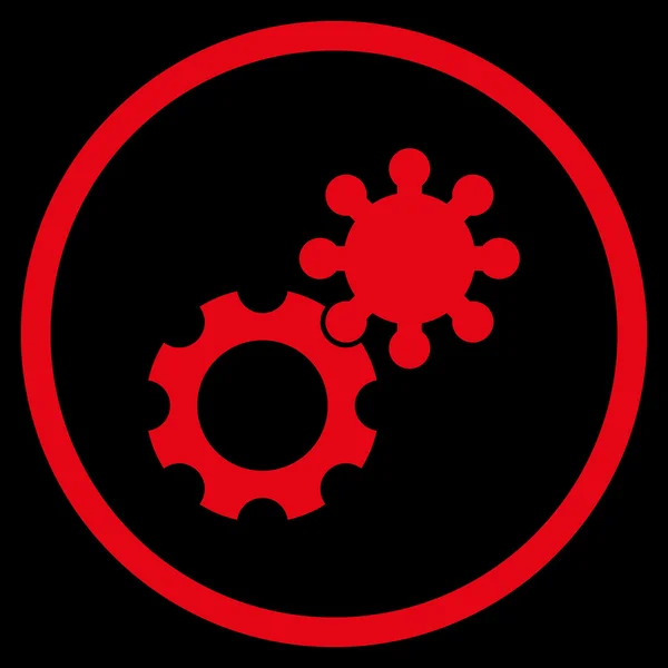 Gears Flat Rounded Vector Icon — Stock Vector