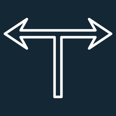 Ok sol şu ince çizgi vektör simgesi bölmek