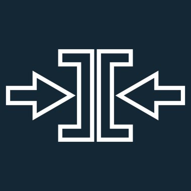 Basınç okları yatay anahat vektör simgesi