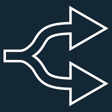 Kavşak ok şu ince çizgi vektör simgesi