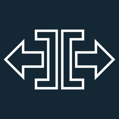 Yatay kontur vektör simgesini genişletin