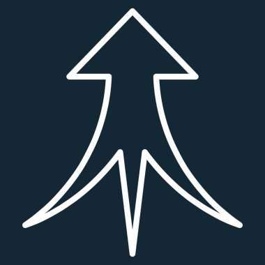 İnce çizgi vektör simge yukarı ok birleştirme