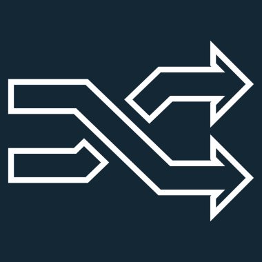 Okları yatay anahat vektör simge mix