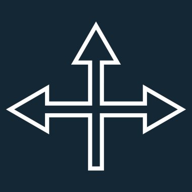 Kavşak okları satırı vektör simgesi ince