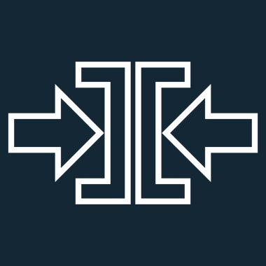 Basınç okları yatay kontur vektör simgesi