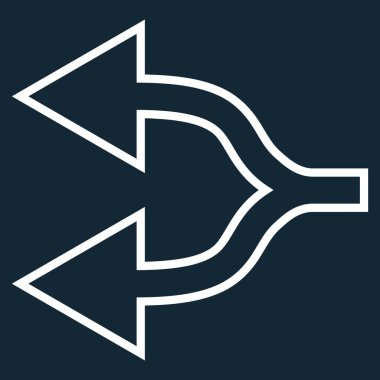 Kavşak ok sol anahat vektör simgesi