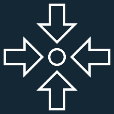 Basınç merkezi ince çizgi vektör simgesi