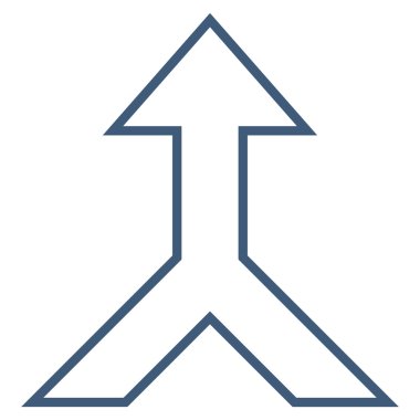 İnce çizgi vektör simge yukarı ok birleştirmek