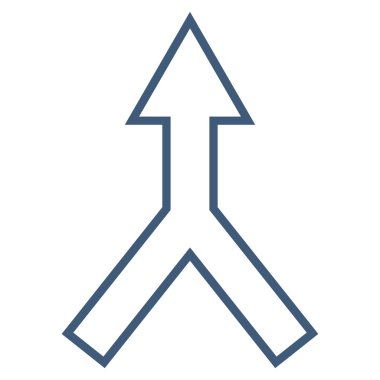 Kontur vektör simge yukarı ok bağlanmak