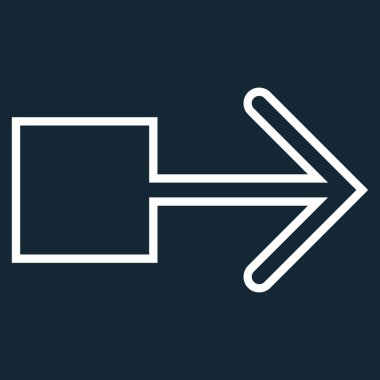 Çekme oku şu ince çizgi vektör simgesi