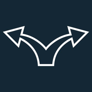 Sol bölme ok sağ kontur vektör simgesi