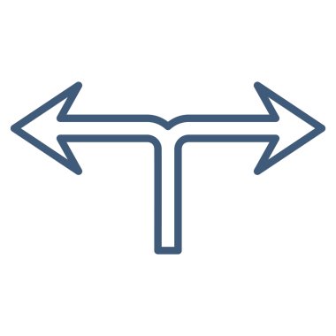 Ok sol şu ince çizgi vektör simgesi bölmek