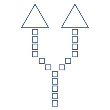 Kontur vektör simge yukarı ok bölmek