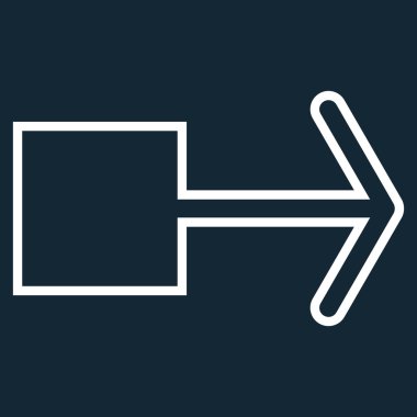 Çekme oku sağ kontur vektör simgesi