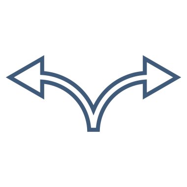 Ok sol doğru anahat vektör simgesi bölmek