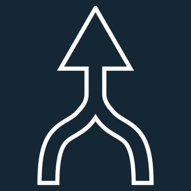 İnce çizgi vektör simge yukarı ok birleştirmek