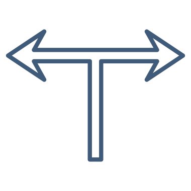 Ok sol sağ kontur vektör simgesi bölmek