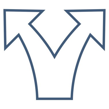 Ok kontur vektör simgesi bölmek