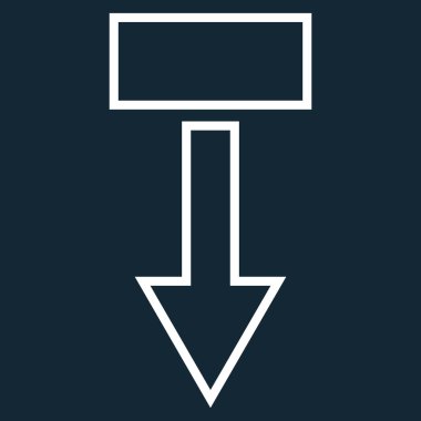 Kontur vektör simgesi aşağı çekme ok