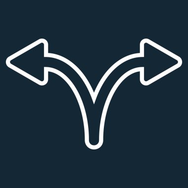 Split ok sol sağ kontur vektör simgesi