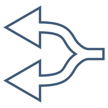 Kavşak ok sol kontur vektör simgesi