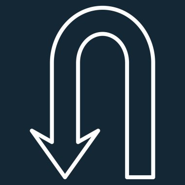 Kontur vektör simge ok geri