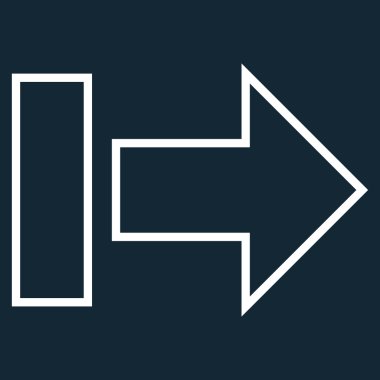 Çekme oku sağ kontur vektör simgesi