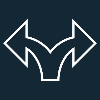 Split ok sol sağ kontur vektör simgesi