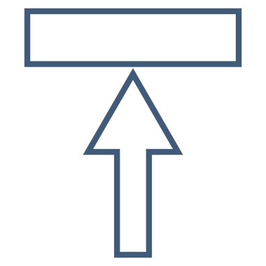 Yukarı kontur vektör simgesi itmek