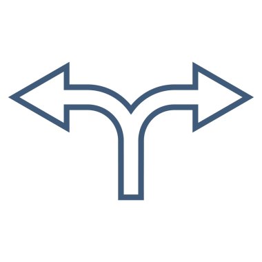 Ok sol şu ince çizgi vektör simgesi bölme