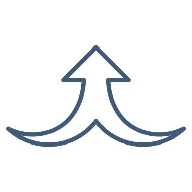 Kontur vektör simge yukarı birlikte ok