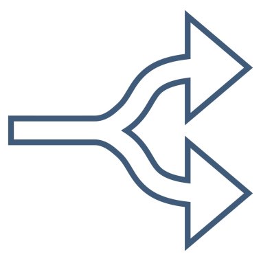 Split oklar sağ kontur vektör simgesi